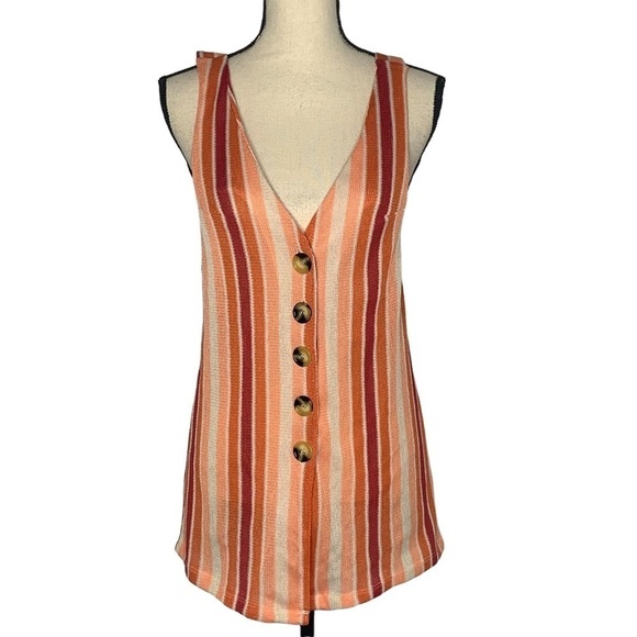 Free People Bridget Striped Knit Vest Top - Picture 2 of 14